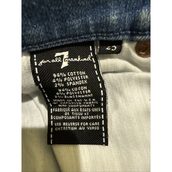 7 For All Mankind-Wmns Roxanne Ankle Jeans-Lt Wash-SideStripe Frayed Hems-size25 - Picture 15 of 16